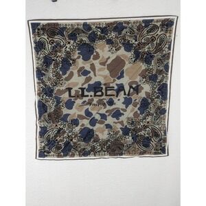 LL Bean Scarf Handkerchief Spell Out Cotton‎ Square